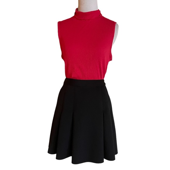 Rachel Zoe Black Indio Pleated Neoprene Ponte Mininskirt Sz 10 - Picture 3 of 15